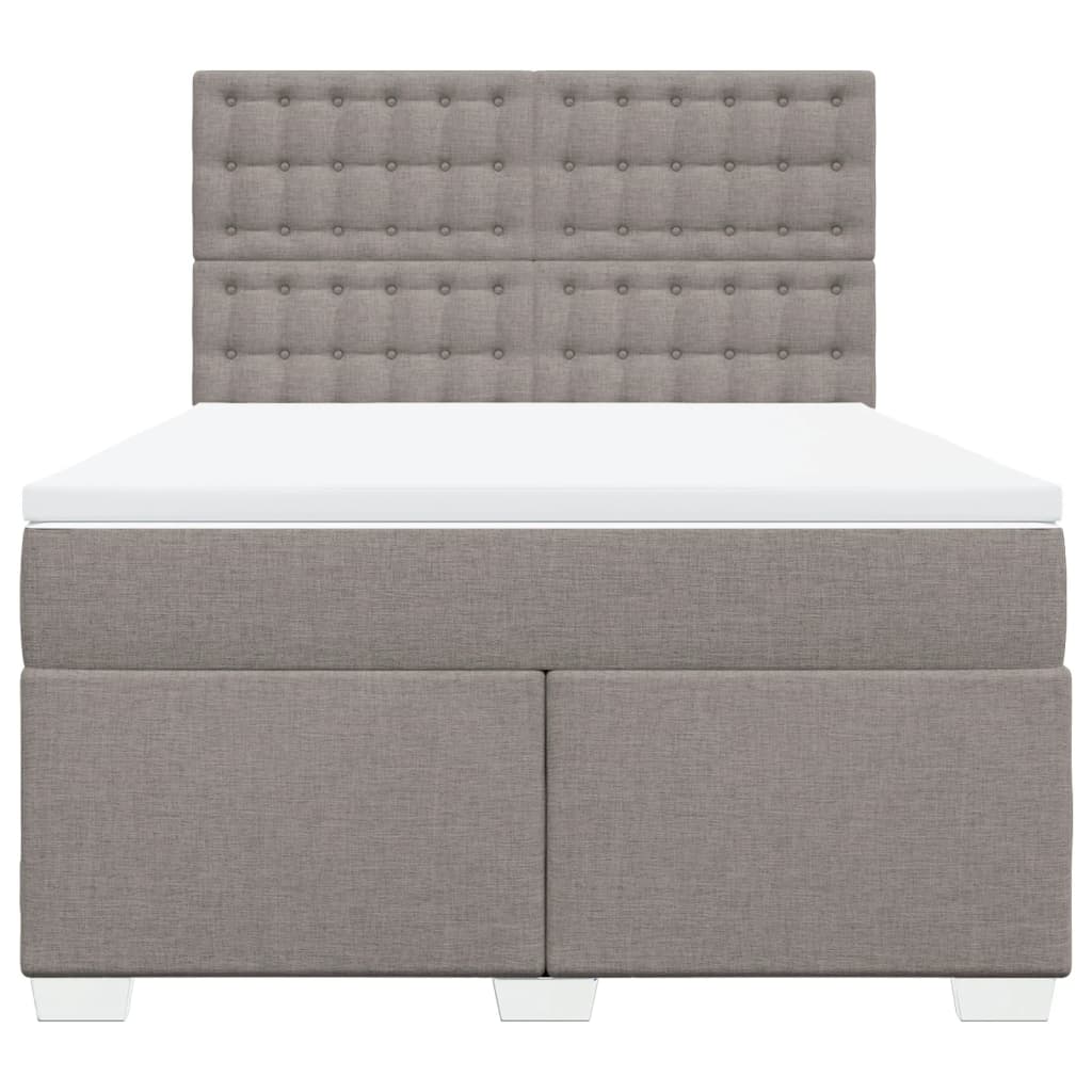 Boxspring met matras stof taupe 140x200 cm