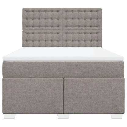Boxspring met matras stof taupe 140x200 cm