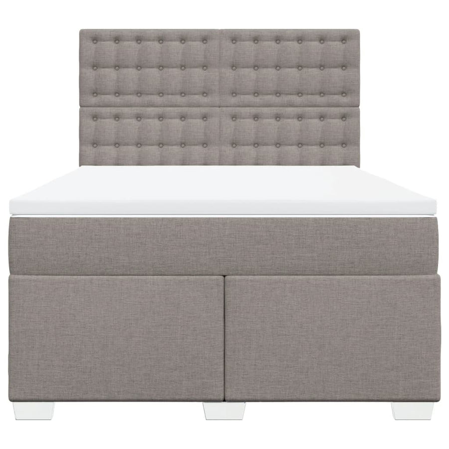 Boxspring met matras stof taupe 140x200 cm
