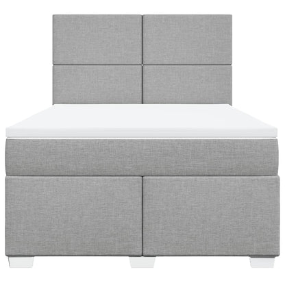 Boxspring met matras stof lichtgrijs 160x200 cm