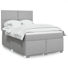 Boxspring met matras stof lichtgrijs 160x200 cm