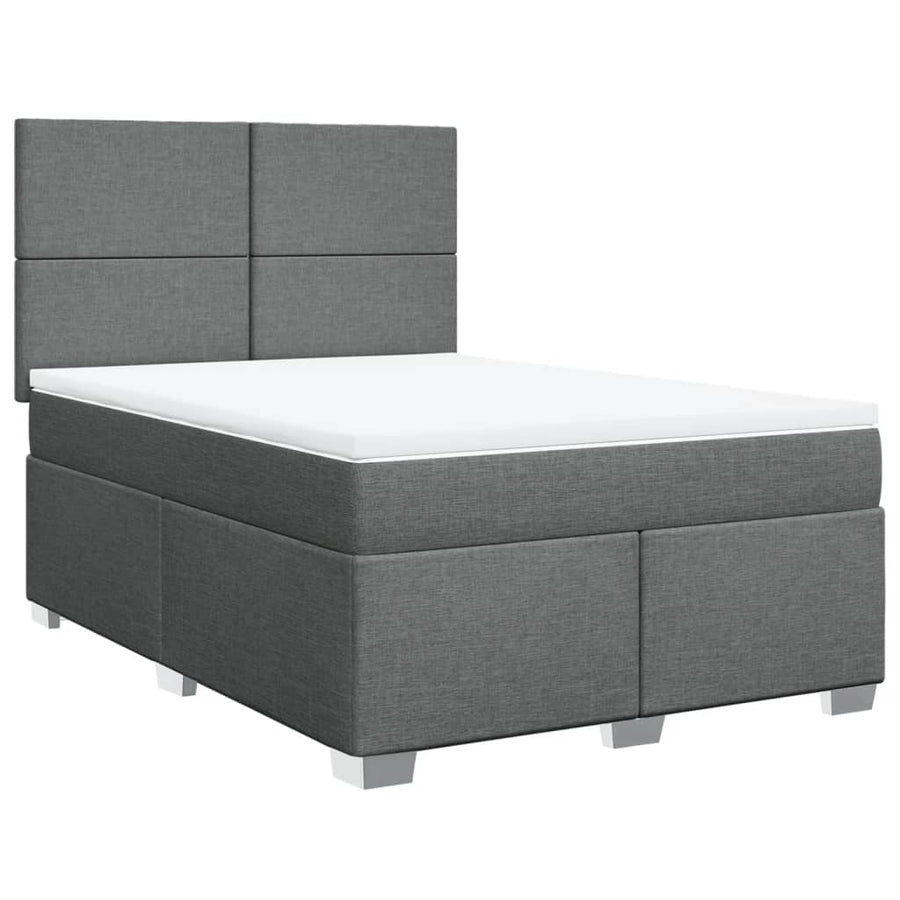 Boxspring met matras stof donkergrijs 160x200 cm