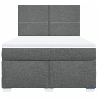 Boxspring met matras stof donkergrijs 160x200 cm