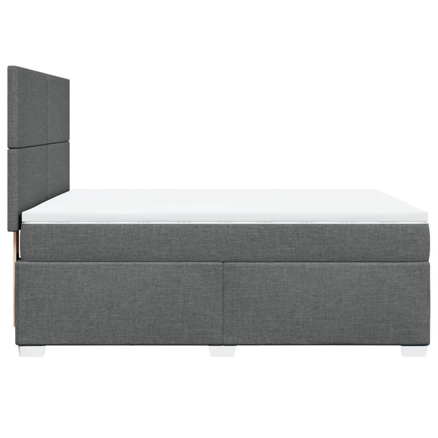 Boxspring met matras stof donkergrijs 160x200 cm