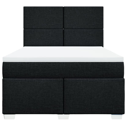 Boxspring met matras stof zwart 160x200 cm