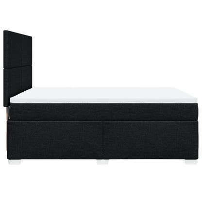 Boxspring met matras stof zwart 160x200 cm