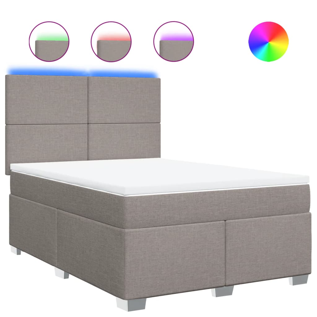 Boxspring met matras stof taupe 160x200 cm