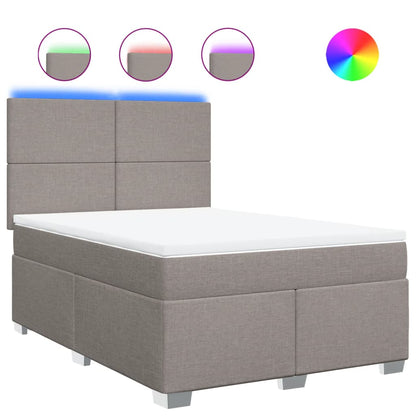 Boxspring met matras stof taupe 160x200 cm