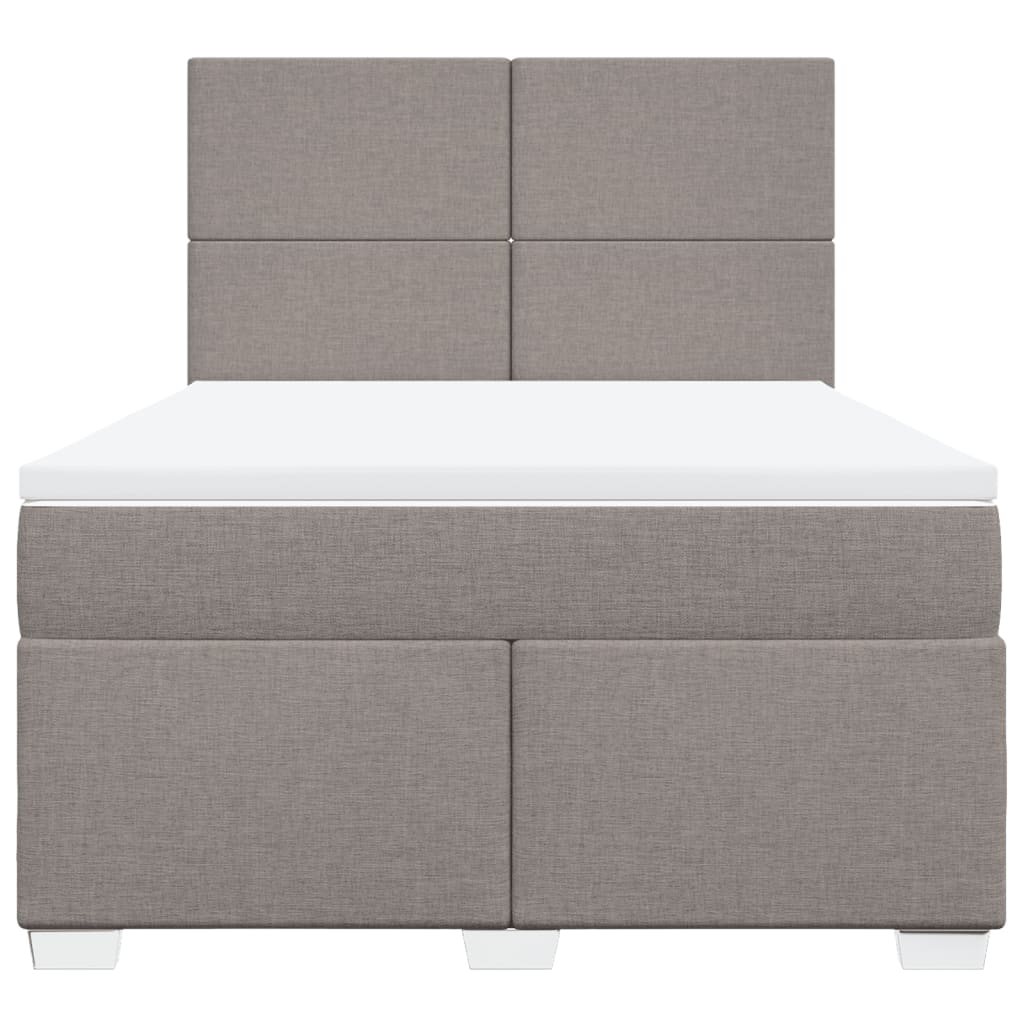 Boxspring met matras stof taupe 160x200 cm