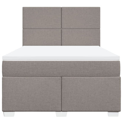 Boxspring met matras stof taupe 160x200 cm