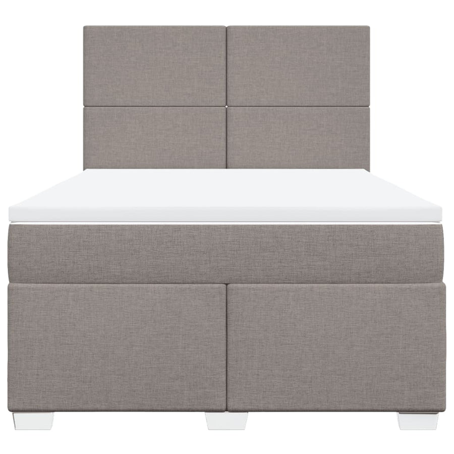 Boxspring met matras stof taupe 160x200 cm