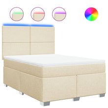 Boxspring met matras stof crèmekleurig 160x200 cm