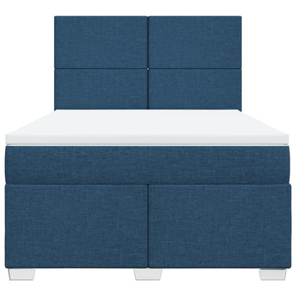 Boxspring met matras stof blauw 160x200 cm