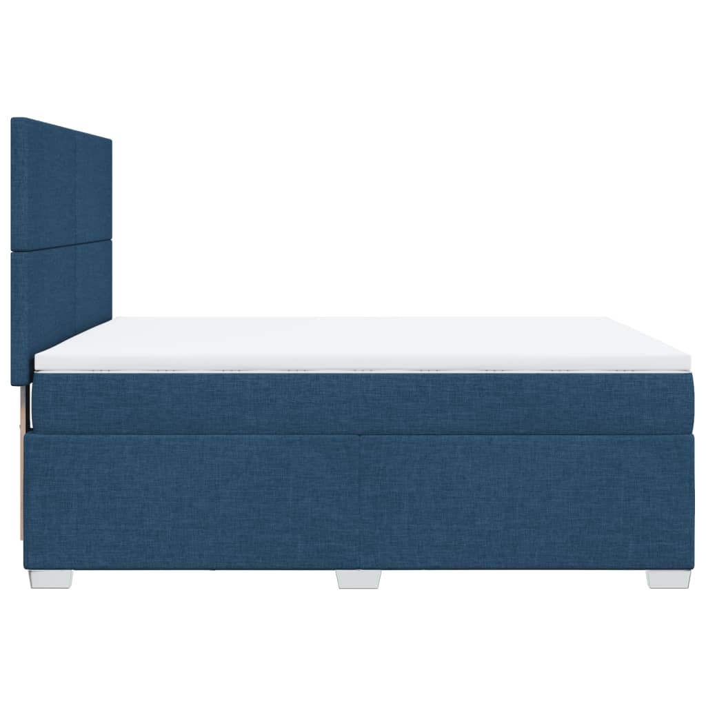 Boxspring met matras stof blauw 160x200 cm