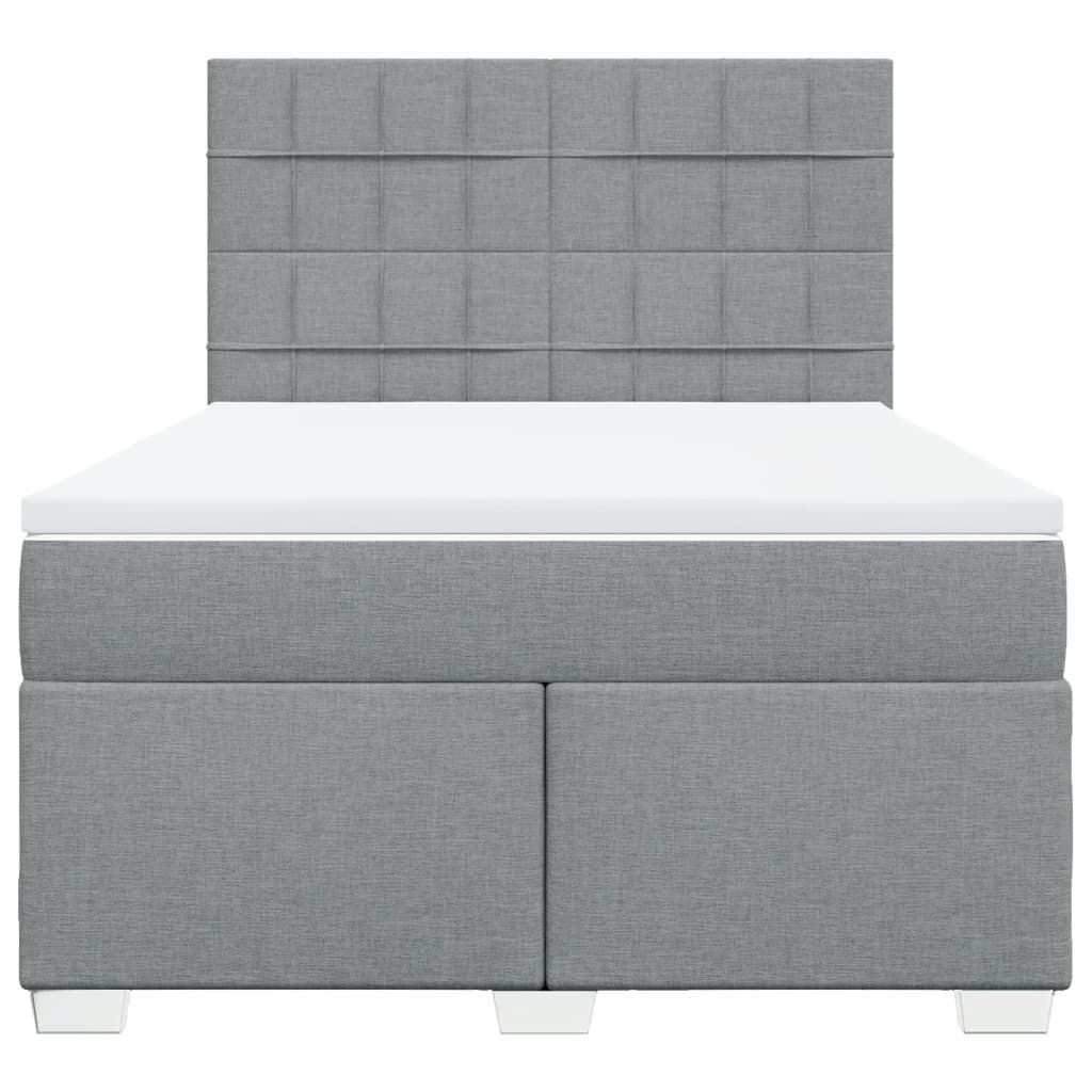 Boxspring met matras stof lichtgrijs 160x200 cm