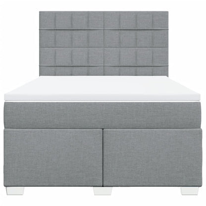 Boxspring met matras stof lichtgrijs 160x200 cm