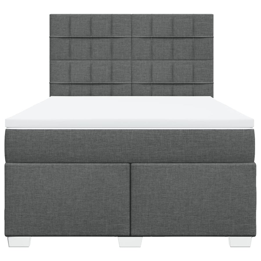 Boxspring met matras stof donkergrijs 160x200 cm