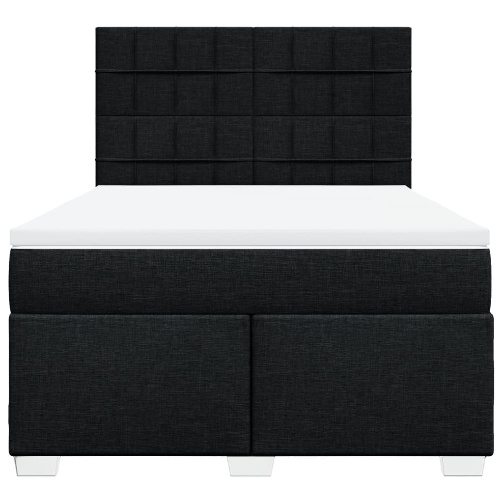 Boxspring met matras stof zwart 160x200 cm