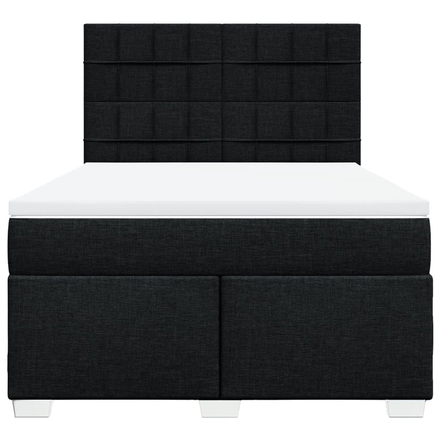 Boxspring met matras stof zwart 160x200 cm