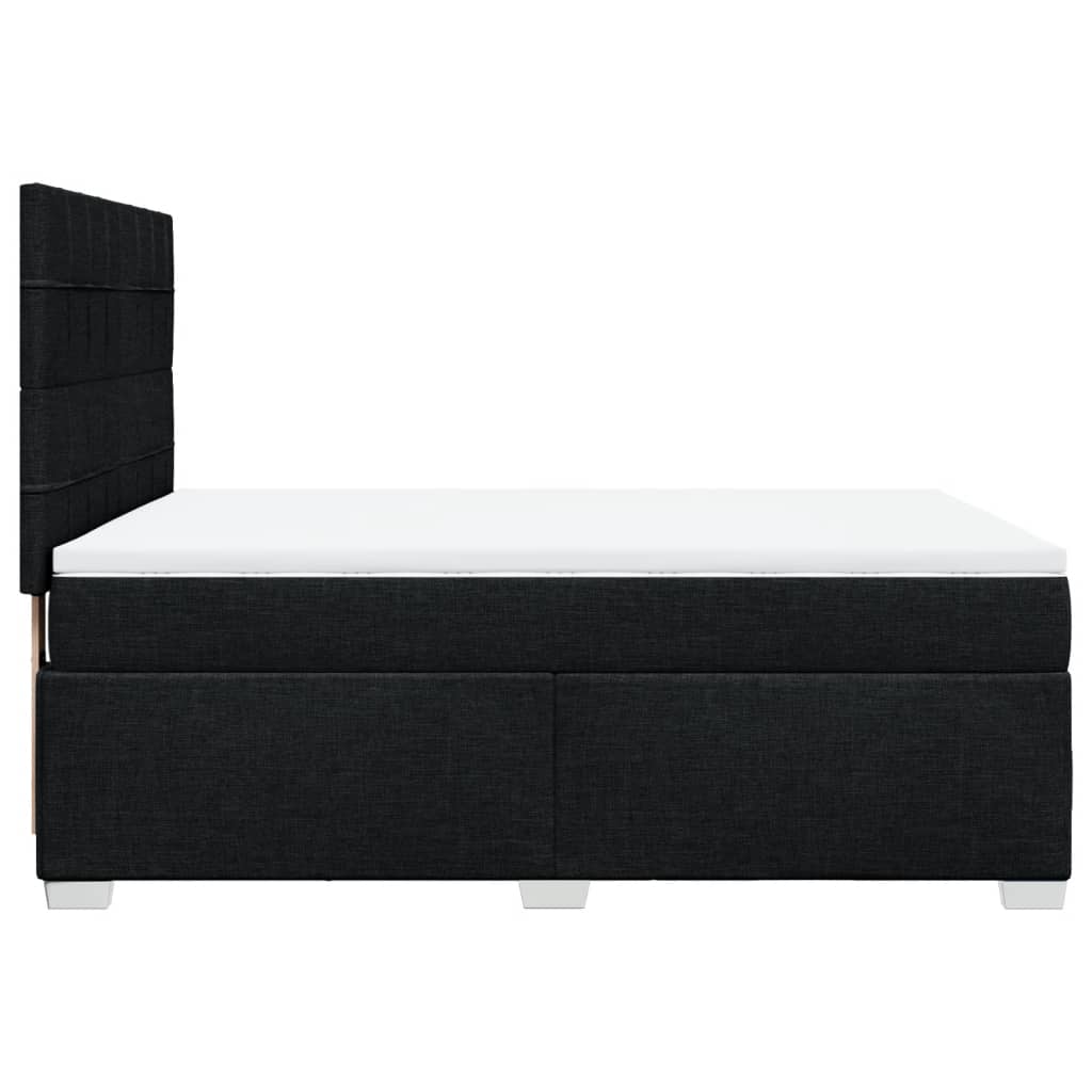 Boxspring met matras stof zwart 160x200 cm