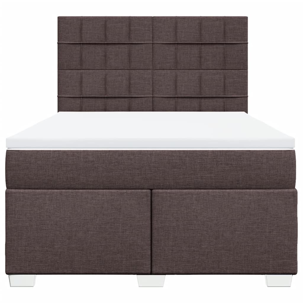 Boxspring met matras stof donkerbruin 160x200 cm