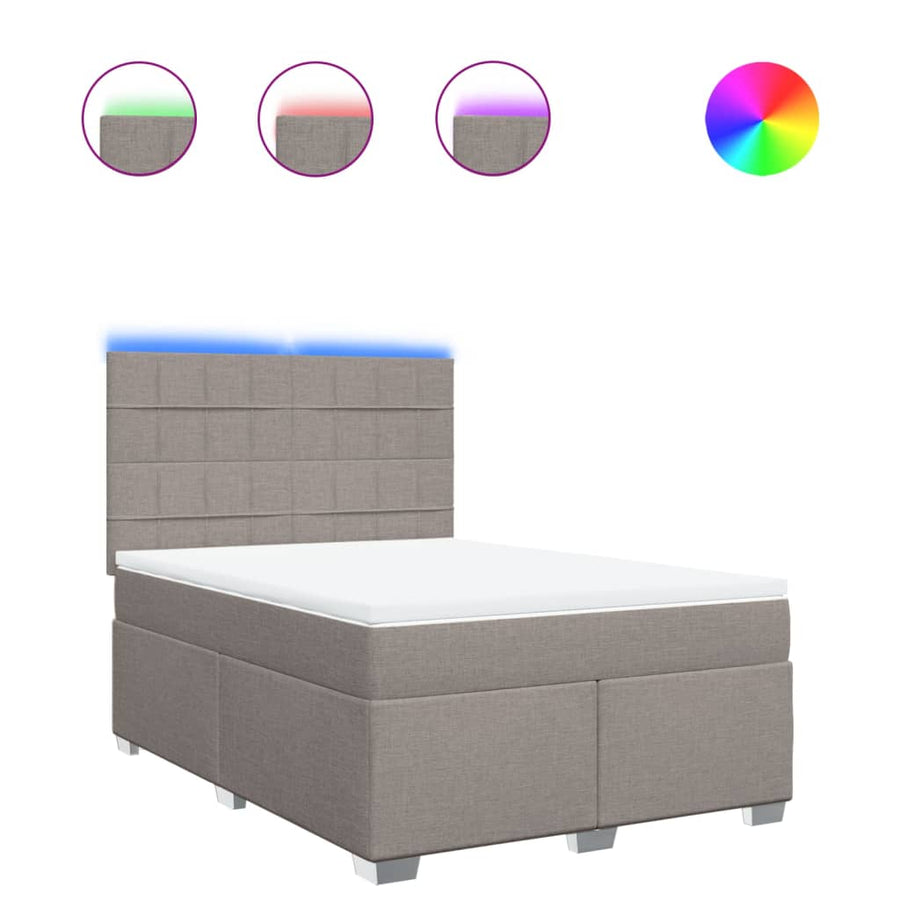 Boxspring met matras stof taupe 160x200 cm