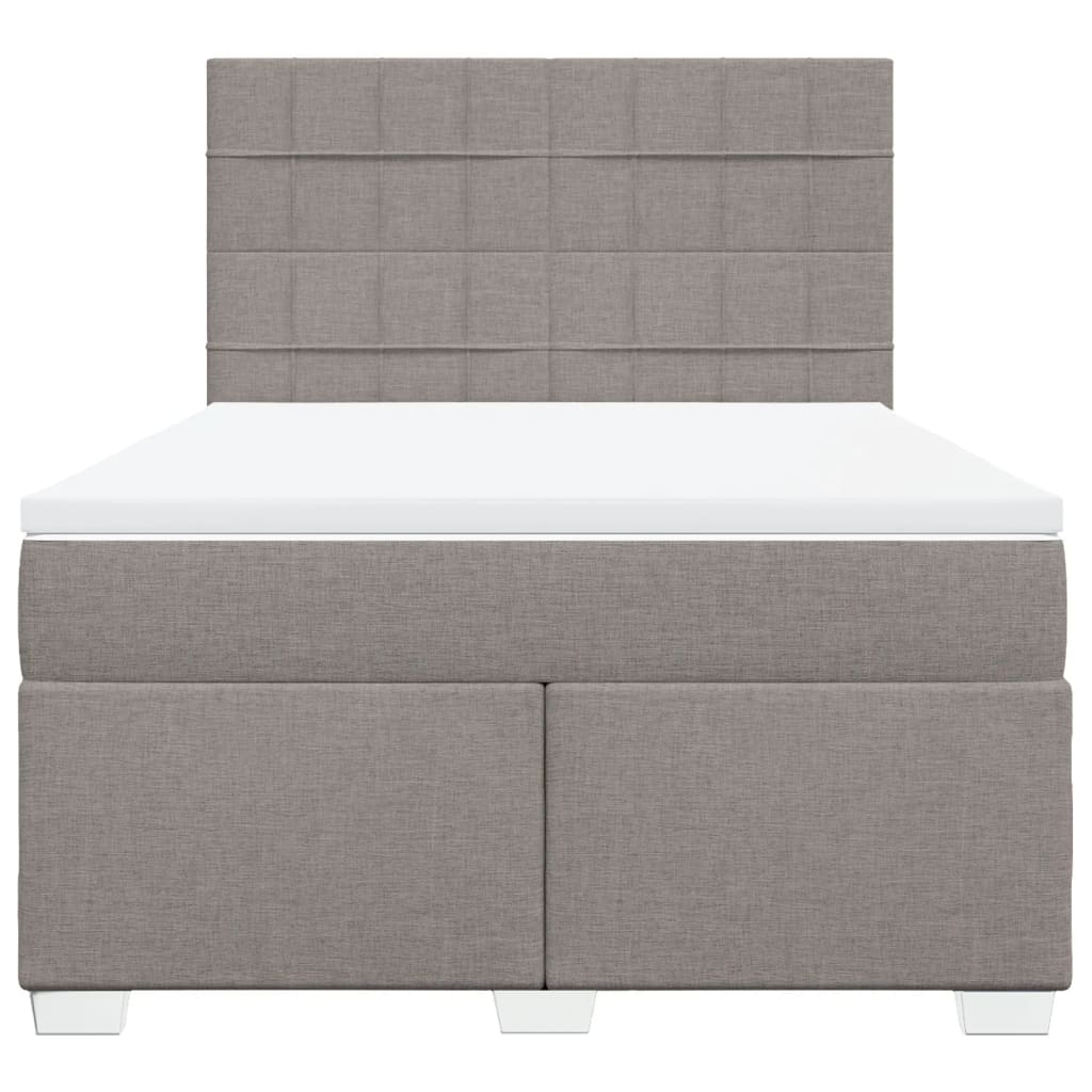 Boxspring met matras stof taupe 160x200 cm