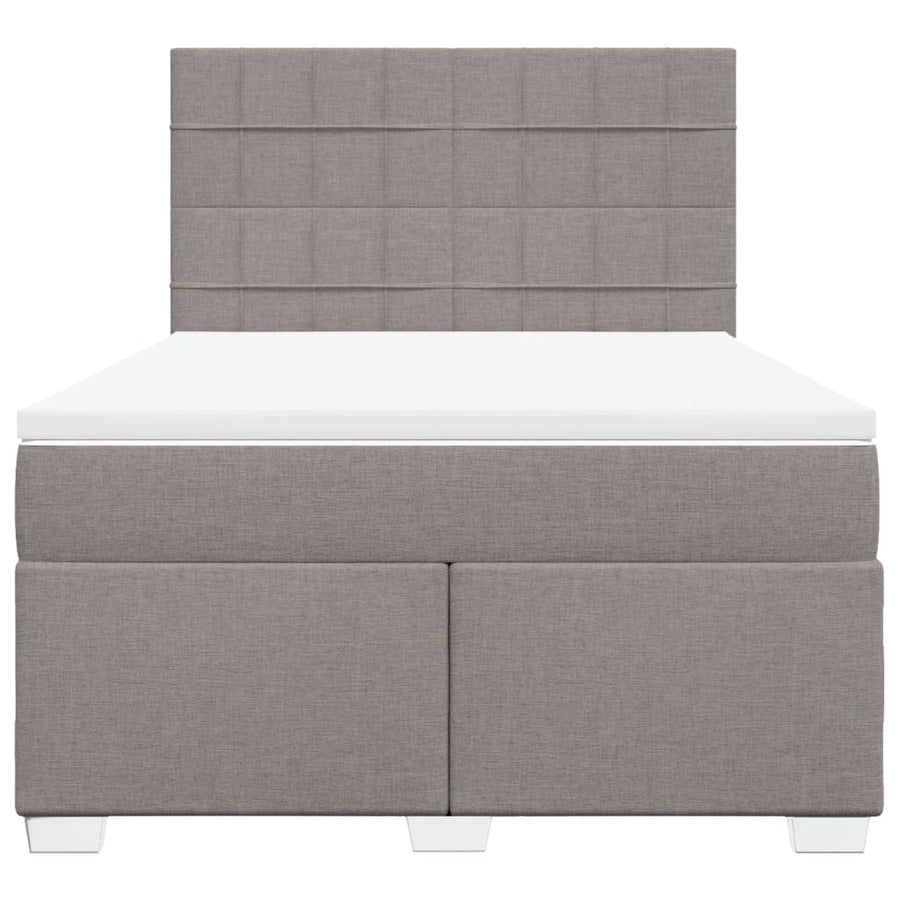 Boxspring met matras stof taupe 160x200 cm