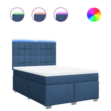 Boxspring met matras stof blauw 160x200 cm