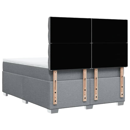 Boxspring met matras stof lichtgrijs 160x200 cm