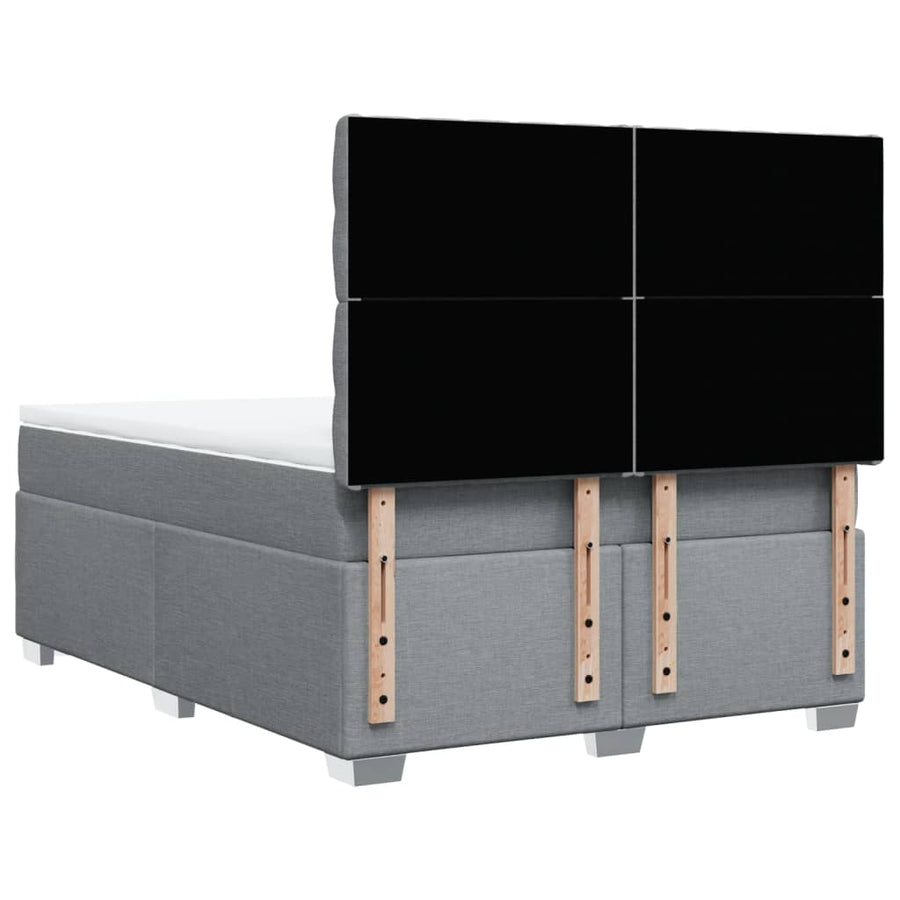 Boxspring met matras stof lichtgrijs 160x200 cm