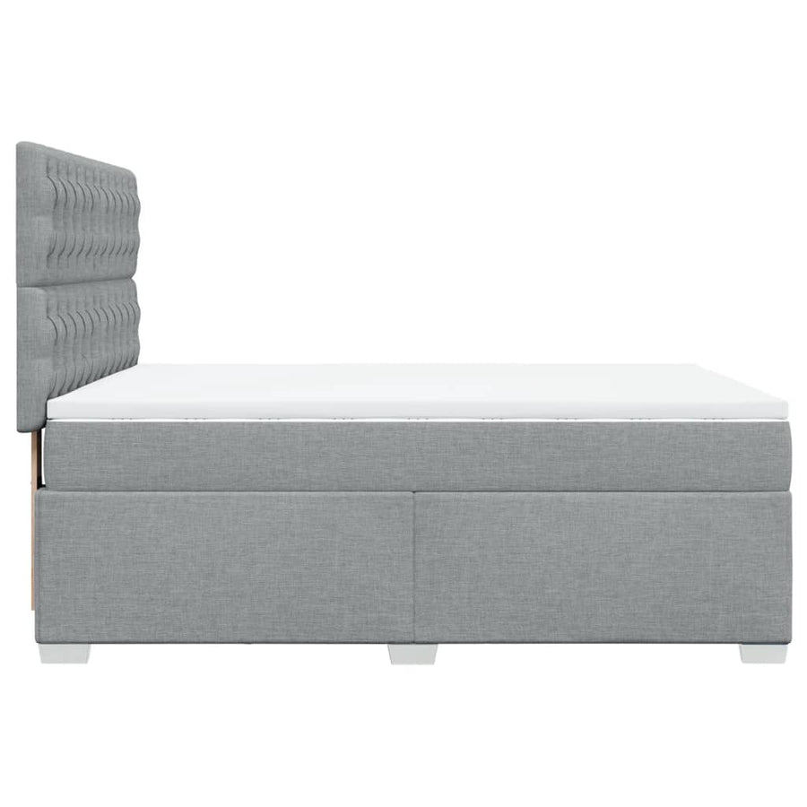 Boxspring met matras stof lichtgrijs 160x200 cm