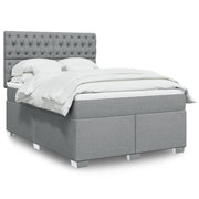Boxspring 160x200 cm lichtgrijs stof