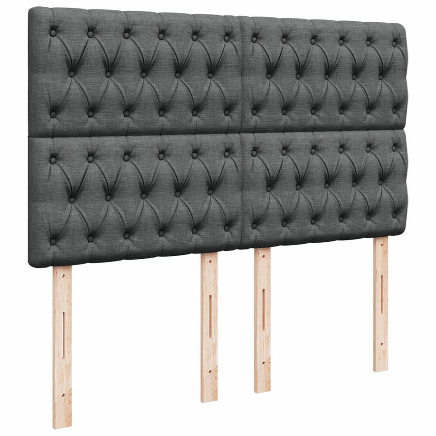 Boxspring met matras stof donkergrijs 160x200 cm