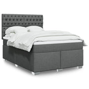 Boxspring met matras 160x200 cm donkergrijs
