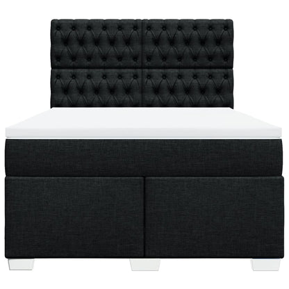 Boxspring met matras stof zwart 160x200 cm