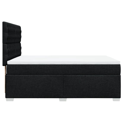 Boxspring met matras stof zwart 160x200 cm