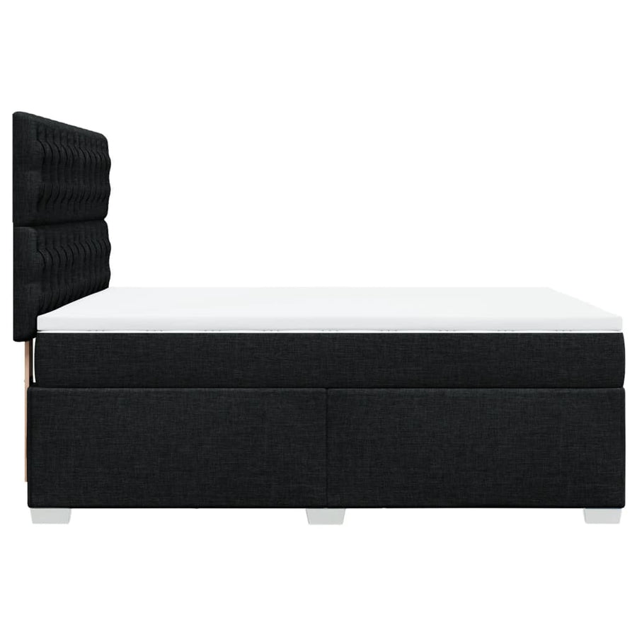 Boxspring met matras stof zwart 160x200 cm