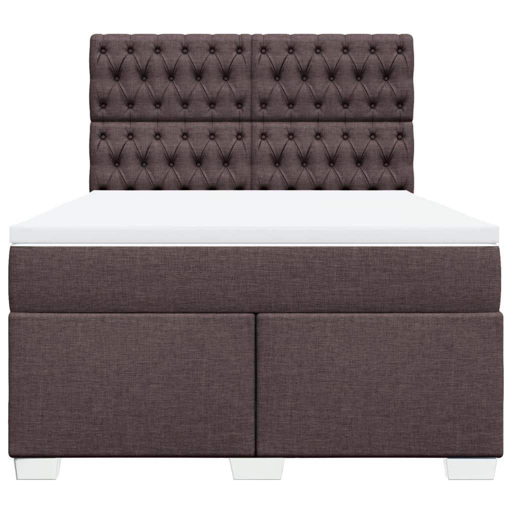 Boxspring met matras stof donkerbruin 160x200 cm