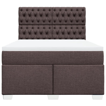 Boxspring met matras stof donkerbruin 160x200 cm
