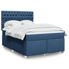 Boxspring met matras stof blauw 160x200 cm