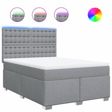 Boxspring met matras stof lichtgrijs 160x200 cm