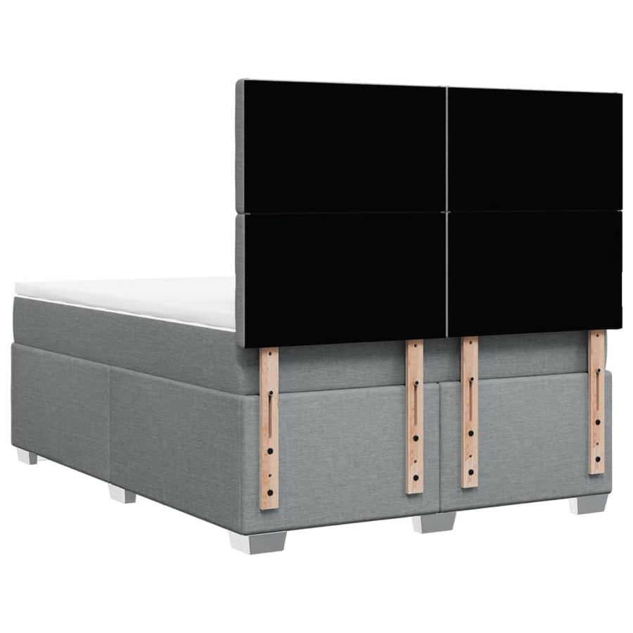 Boxspring met matras stof lichtgrijs 160x200 cm