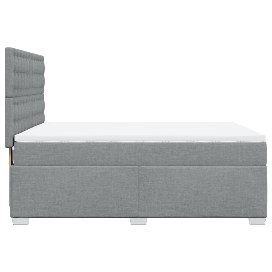 Boxspring met matras stof lichtgrijs 160x200 cm