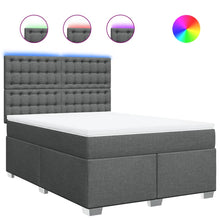 Boxspring met matras stof donkergrijs 160x200 cm