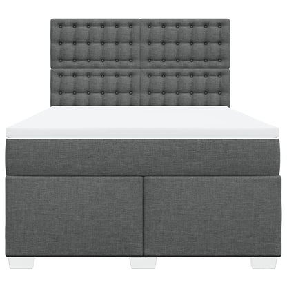 Boxspring met matras stof donkergrijs 160x200 cm