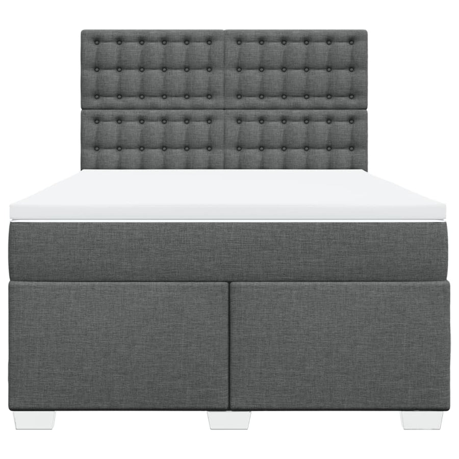 Boxspring met matras stof donkergrijs 160x200 cm