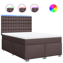 Boxspring met matras stof donkerbruin 160x200 cm