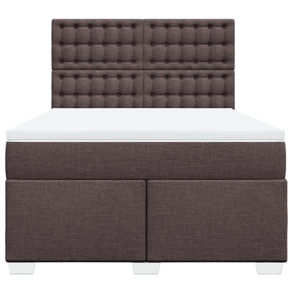 Boxspring met matras stof donkerbruin 160x200 cm