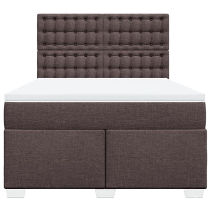 Boxspring met matras stof donkerbruin 160x200 cm